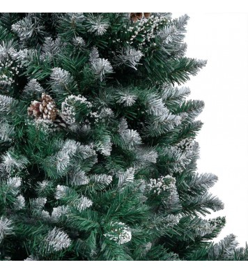 vidaXL Artificial Christmas Tree LEDs&Pine Cones&White Snow 70.9"