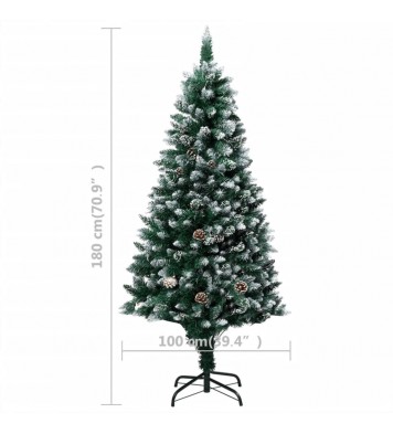 vidaXL Artificial Christmas Tree LEDs&Pine Cones&White Snow 70.9"