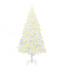 vidaXL Artificial Christmas Tree with LEDs&Thick Branches White 82.7"