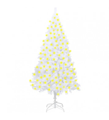 vidaXL Artificial Christmas Tree with LEDs&Thick Branches White 82.7"