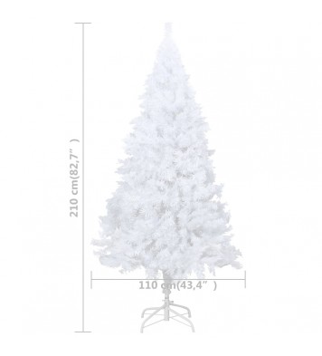 vidaXL Artificial Christmas Tree with LEDs&Thick Branches White 82.7"