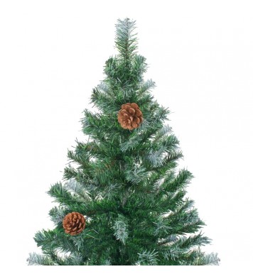 vidaXL Frosted Christmas Tree with LEDs&Ball Set Pinecones 59.1"