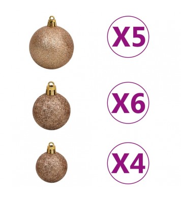 vidaXL Frosted Christmas Tree with LEDs&Ball Set Pinecones 59.1"