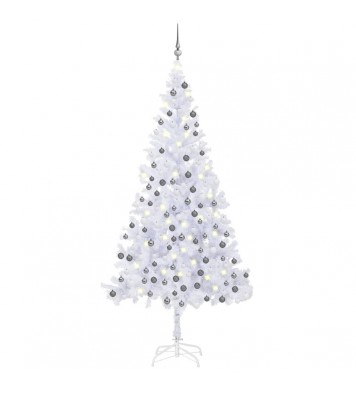 vidaXL Artificial Christmas Tree with LEDs&Ball Set 82.7" 910 Branches