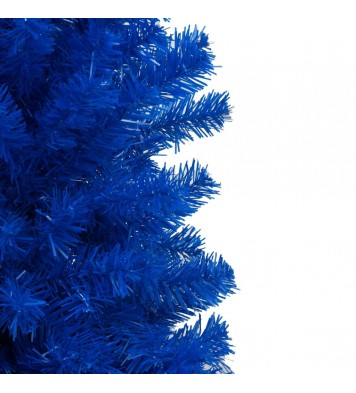 vidaXL Artificial Christmas Tree with LEDs&Ball Set Blue 82.7" PVC