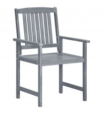 vidaXL Patio Chairs 8 pcs Solid Acacia Wood Gray