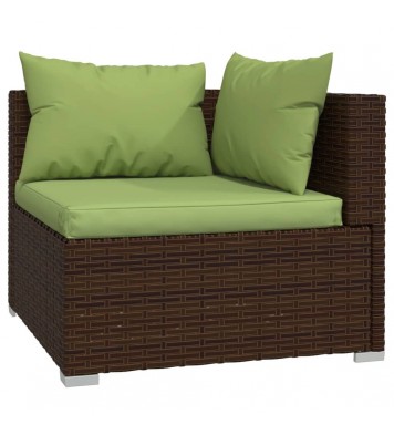 vidaXL 10 Piece Patio Lounge Set with Cushions Poly Rattan Brown