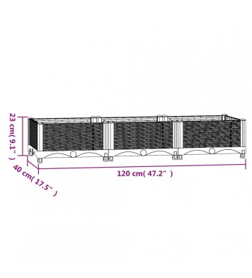 vidaXL Raised Bed 47.2"x15.7"x9.1" Polypropylene