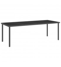 vidaXL Patio Dining Table Anthracite 86.6"x35.4"x29.5" Steel and Glass