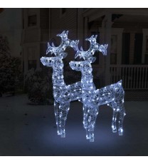 vidaXL Reindeer Christmas Decorations 2 pcs 23.6"x6.3"x39.4" Acrylic