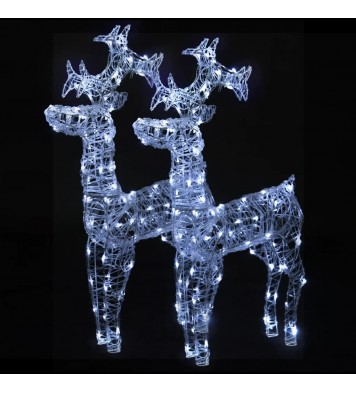 vidaXL Reindeer Christmas Decorations 2 pcs 23.6"x6.3"x39.4" Acrylic