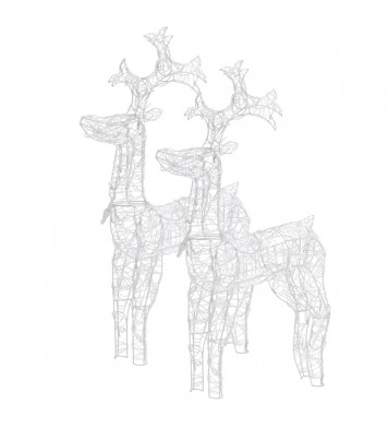 vidaXL Reindeer Christmas Decorations 2 pcs 23.6"x6.3"x39.4" Acrylic