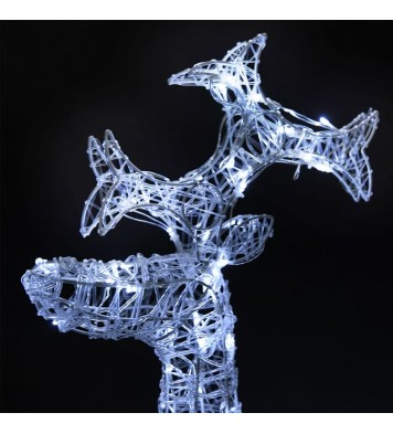 vidaXL Reindeer Christmas Decorations 2 pcs 23.6"x6.3"x39.4" Acrylic