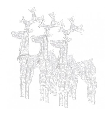 vidaXL Reindeer Christmas Decorations 3 pcs 23.6"x6.3"x39.4" Acrylic