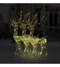 vidaXL Acrylic Reindeer Christmas Decorations 3 pcs 47.2" Warm White