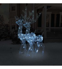 vidaXL Acrylic Reindeer Christmas Decorations 2 pcs 47.2" Cold White