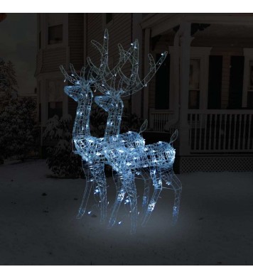 vidaXL Acrylic Reindeer Christmas Decorations 2 pcs 47.2" Cold White