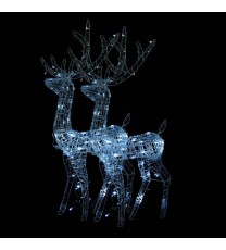 vidaXL Acrylic Reindeer Christmas Decorations 2 pcs 47.2" Cold White