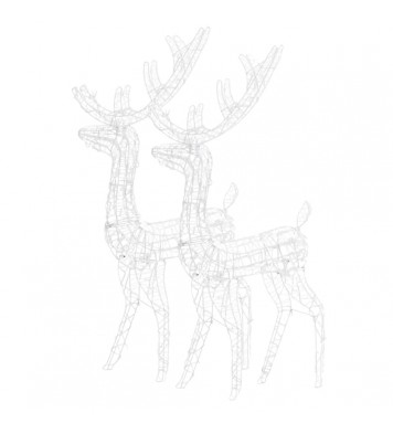 vidaXL Acrylic Reindeer Christmas Decorations 2 pcs 47.2" Cold White