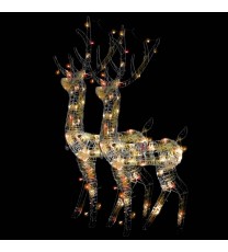 vidaXL Acrylic Reindeer Christmas Decorations 2 pcs 47.2" Multicolor