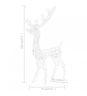 vidaXL Acrylic Reindeer Christmas Decorations 2 pcs 47.2" Multicolor