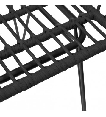 vidaXL 5 Piece Patio Dining Set Black Poly Rattan