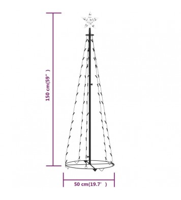 vidaXL Christmas Cone Tree Cold White 84 LEDs Decoration 19.7"x59.1"