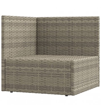 vidaXL 5 Piece Patio Lounge Set with Cushions Gray Poly Rattan