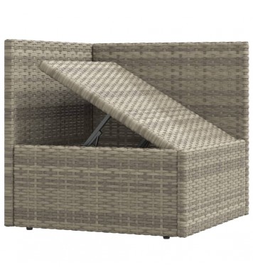 vidaXL 5 Piece Patio Lounge Set with Cushions Gray Poly Rattan