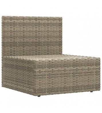 vidaXL 5 Piece Patio Lounge Set with Cushions Gray Poly Rattan