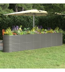 vidaXL Garden Raised Bed Powder-coated Steel 130.7"x15.7"x26.8" Gray