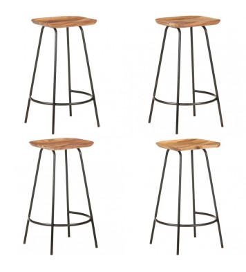 vidaXL Bar Stools 4 pcs Solid Acacia Wood