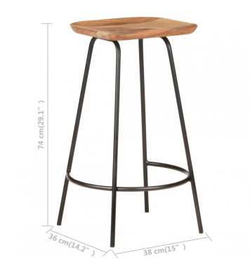 vidaXL Bar Stools 4 pcs Solid Acacia Wood