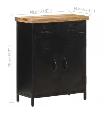 vidaXL Sideboard 23.6"x11.8"x29.9" Rough Mango Wood