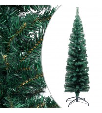 vidaXL Slim Artificial Christmas Tree with Stand Green 5 ft PVC