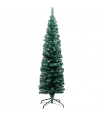 vidaXL Slim Artificial Christmas Tree with Stand Green 5 ft PVC