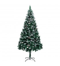 vidaXL Artificial Christmas Tree with Pine Cones and White Snow 8 ft