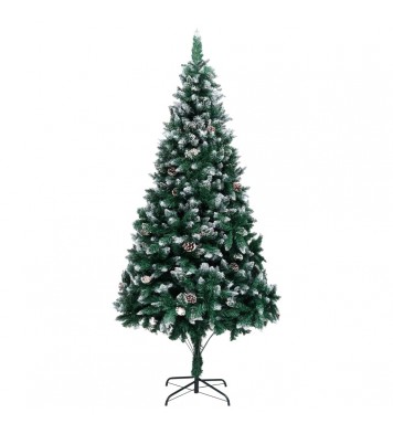 vidaXL Artificial Christmas Tree with Pine Cones and White Snow 8 ft