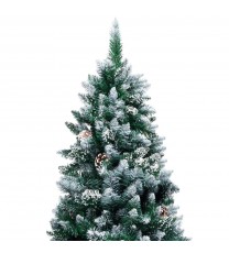 vidaXL Artificial Christmas Tree with Pine Cones and White Snow 8 ft