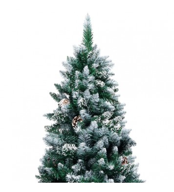 vidaXL Artificial Christmas Tree with Pine Cones and White Snow 8 ft