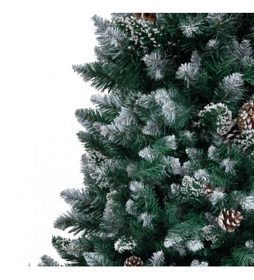 vidaXL Artificial Christmas Tree with Pine Cones and White Snow 8 ft