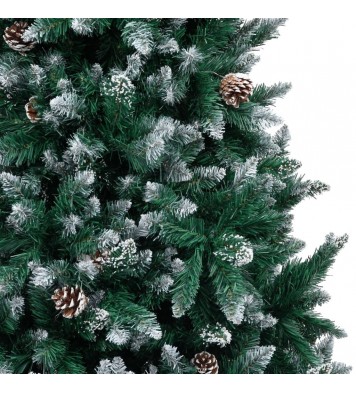 vidaXL Artificial Christmas Tree with Pine Cones and White Snow 8 ft