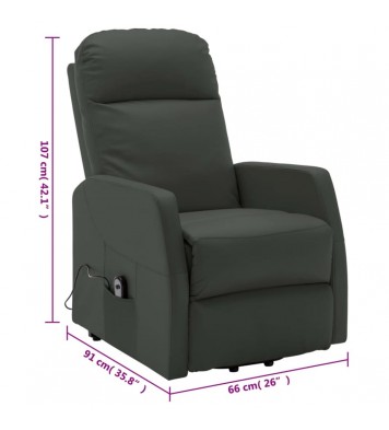 vidaXL Power Lift Massage Recliner Anthracite Faux Leather