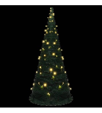 vidaXL Pop-up String Artificial Christmas Tree with LED Green 7 ft