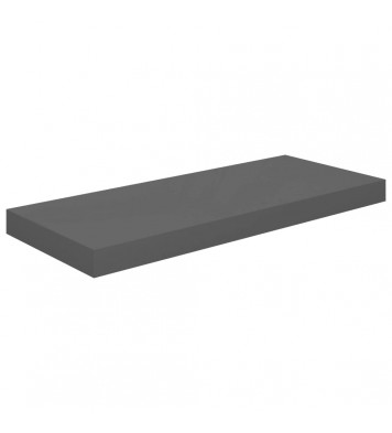 vidaXL Floating Wall Shelves 2 pcs High Gloss Gray 23.6"x9.3"x1.5" MDF