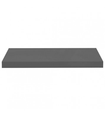 vidaXL Floating Wall Shelves 2 pcs High Gloss Gray 23.6"x9.3"x1.5" MDF