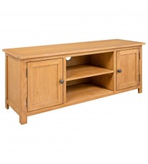 vidaXL TV Stand 43.3"x13.8"x17.3" Solid Oak Wood