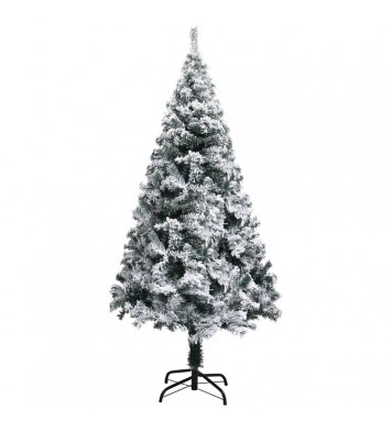 vidaXL Artificial Christmas Tree with Flocked Snow Green 4 ft PVC