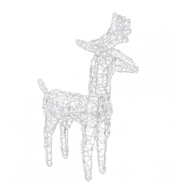 vidaXL Reindeers & Sleigh Christmas Decoration 160 LEDs 51.2" Acrylic