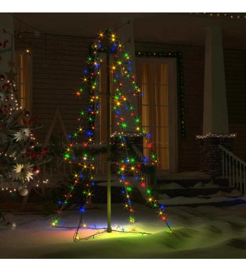 vidaXL Christmas Cone Tree 160 LEDs Indoor and Outdoor 3x4 ft